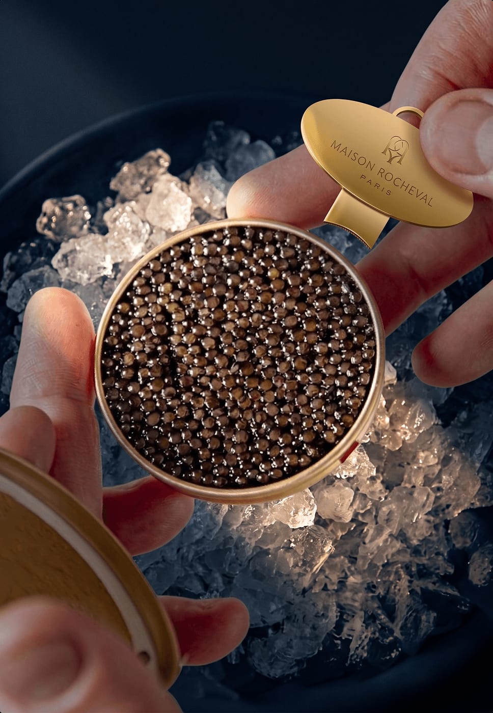 Caviar served in a glass dish