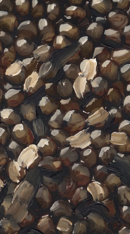 Close view of selected Maison Rocheval caviar pearls